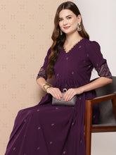 Ethnic Motifs Printed Empire Dress-AHEDCRGLGP-184-ICH